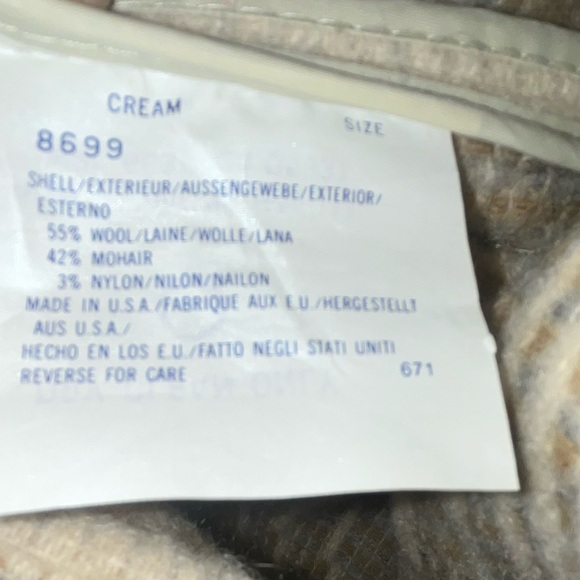 Vintage Woolrich hooded cream/ brown wool mohair blend southwestern duster coat - Picture 6 of 6